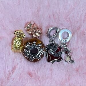 4 Sterling Silver Disney Lion King Nala Simba Collection Charm Bundle Set